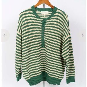 ISO The Great Henley Pullover in Moss Stripe